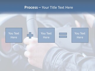 A Person Driving A Car With A Steering Wheel PowerPoint Template