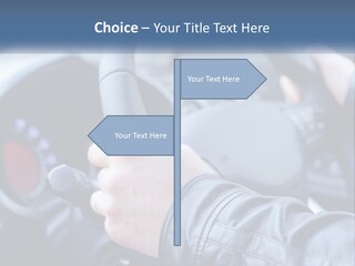 A Person Driving A Car With A Steering Wheel PowerPoint Template