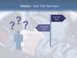 A Person Driving A Car With A Steering Wheel PowerPoint Template