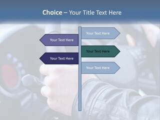 A Person Driving A Car With A Steering Wheel PowerPoint Template