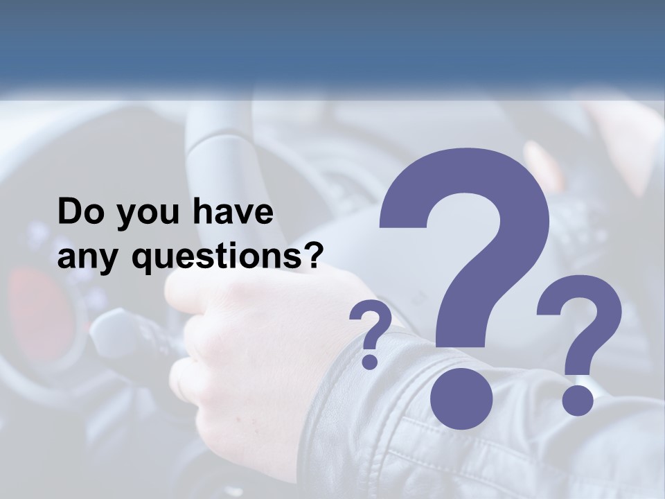 A Person Driving A Car With A Steering Wheel PowerPoint Template