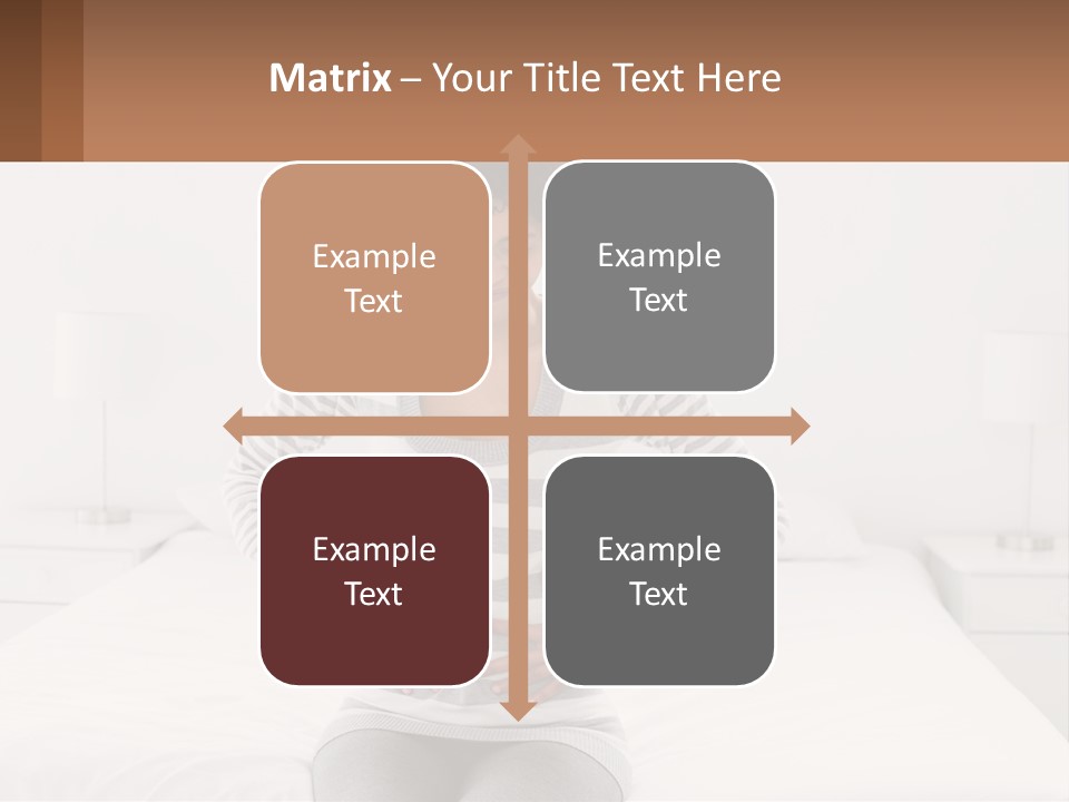 A Woman Standing On A Bed Holding Her Stomach PowerPoint Template