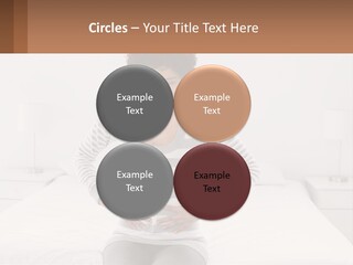 A Woman Standing On A Bed Holding Her Stomach PowerPoint Template