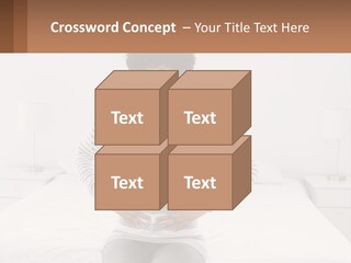 A Woman Standing On A Bed Holding Her Stomach PowerPoint Template