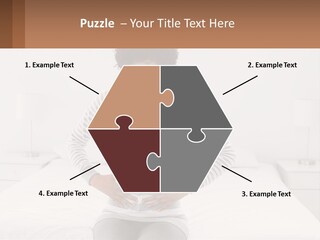 A Woman Standing On A Bed Holding Her Stomach PowerPoint Template