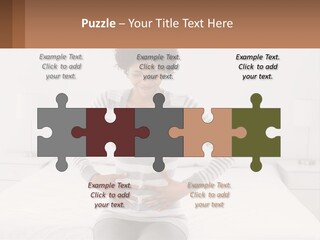 A Woman Standing On A Bed Holding Her Stomach PowerPoint Template