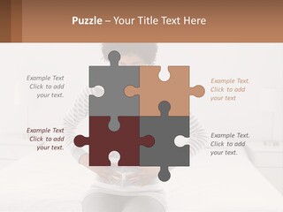 A Woman Standing On A Bed Holding Her Stomach PowerPoint Template