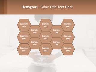 A Woman Standing On A Bed Holding Her Stomach PowerPoint Template