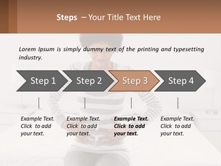 A Woman Standing On A Bed Holding Her Stomach PowerPoint Template