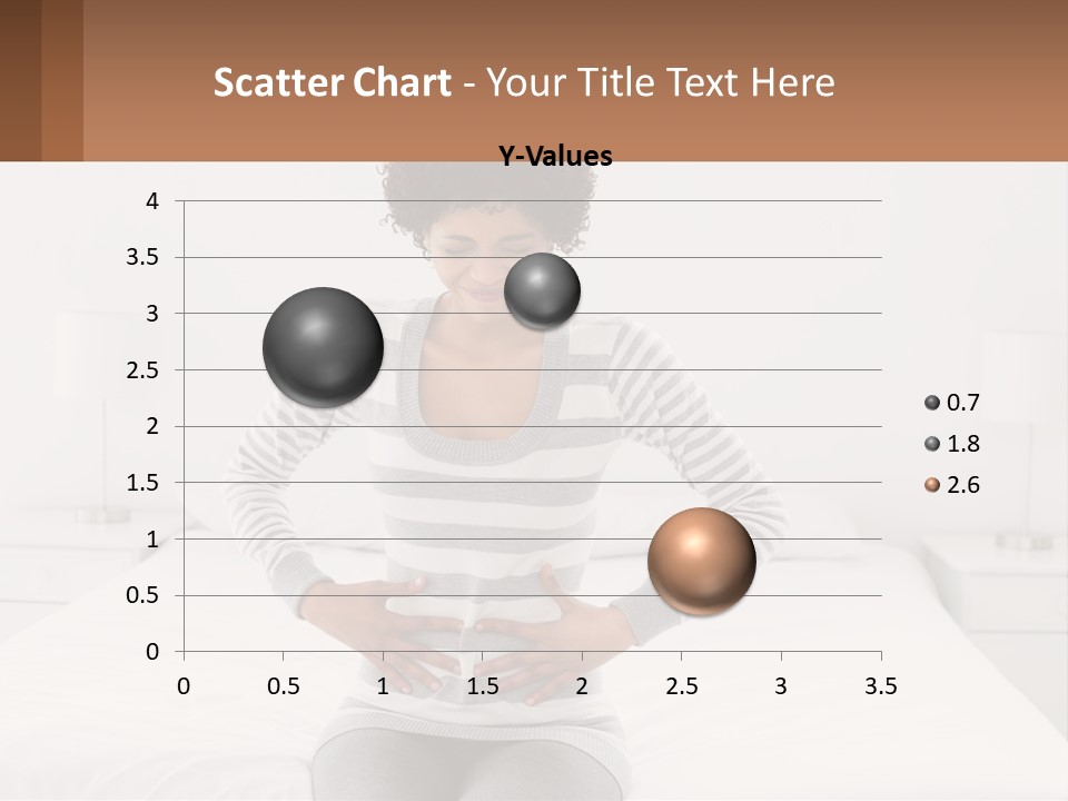 A Woman Standing On A Bed Holding Her Stomach PowerPoint Template
