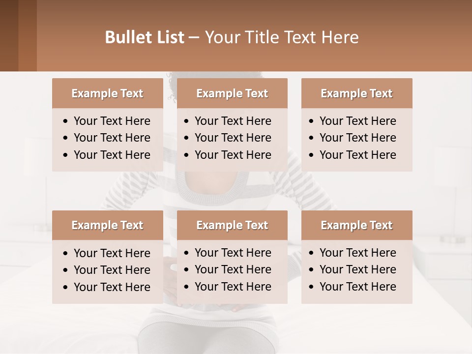 A Woman Standing On A Bed Holding Her Stomach PowerPoint Template