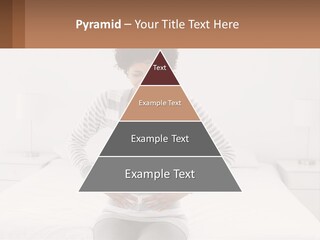 A Woman Standing On A Bed Holding Her Stomach PowerPoint Template