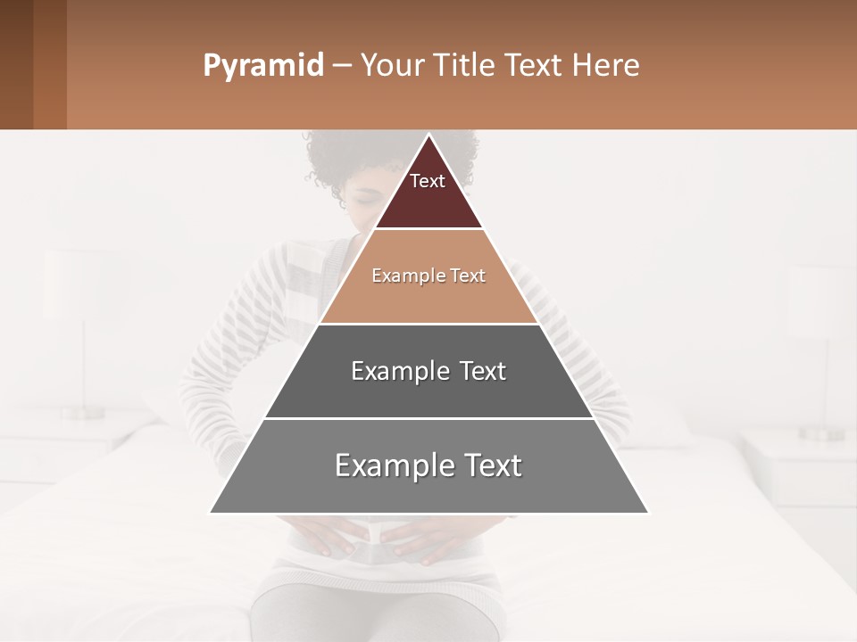 A Woman Standing On A Bed Holding Her Stomach PowerPoint Template
