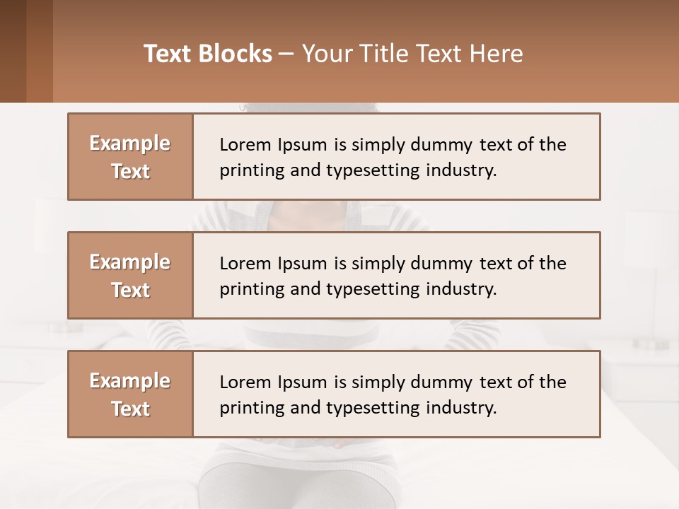 A Woman Standing On A Bed Holding Her Stomach PowerPoint Template
