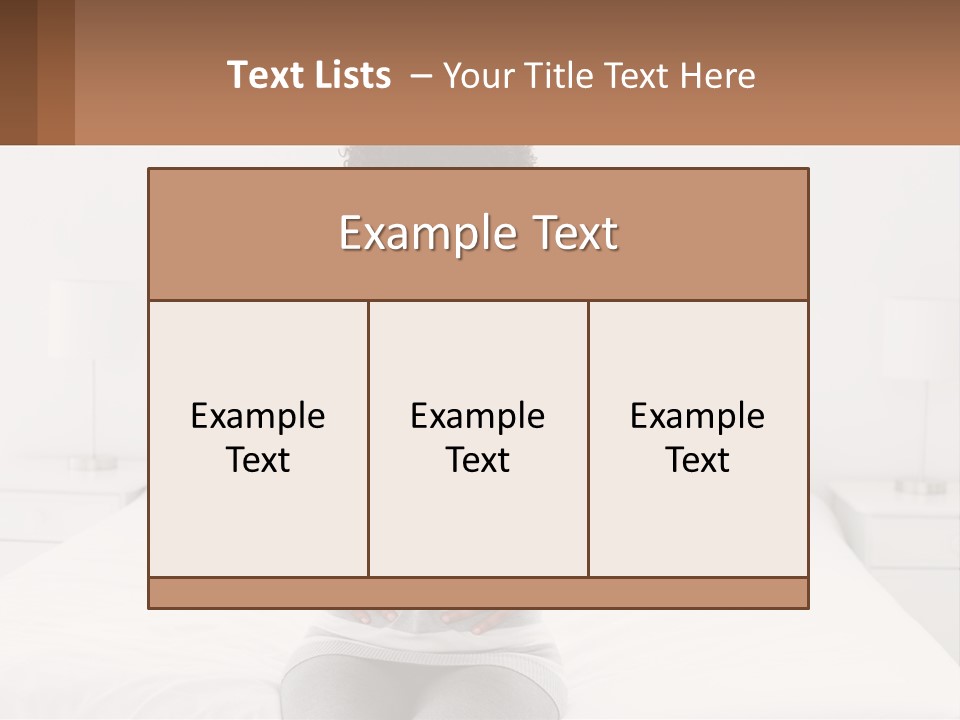 A Woman Standing On A Bed Holding Her Stomach PowerPoint Template