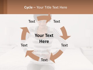 A Woman Standing On A Bed Holding Her Stomach PowerPoint Template