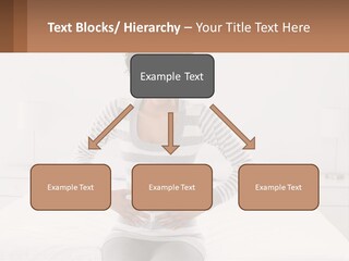 A Woman Standing On A Bed Holding Her Stomach PowerPoint Template