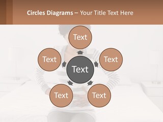 A Woman Standing On A Bed Holding Her Stomach PowerPoint Template