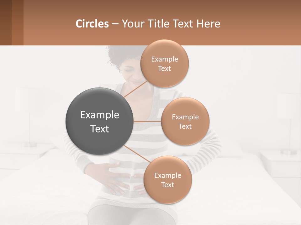 A Woman Standing On A Bed Holding Her Stomach PowerPoint Template