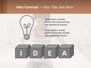 A Woman Standing On A Bed Holding Her Stomach PowerPoint Template