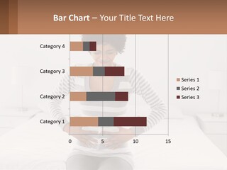 A Woman Standing On A Bed Holding Her Stomach PowerPoint Template