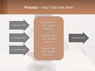 A Woman Standing On A Bed Holding Her Stomach PowerPoint Template