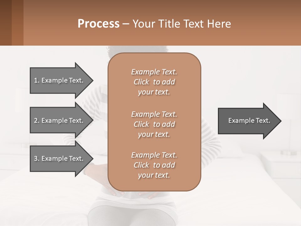 A Woman Standing On A Bed Holding Her Stomach PowerPoint Template
