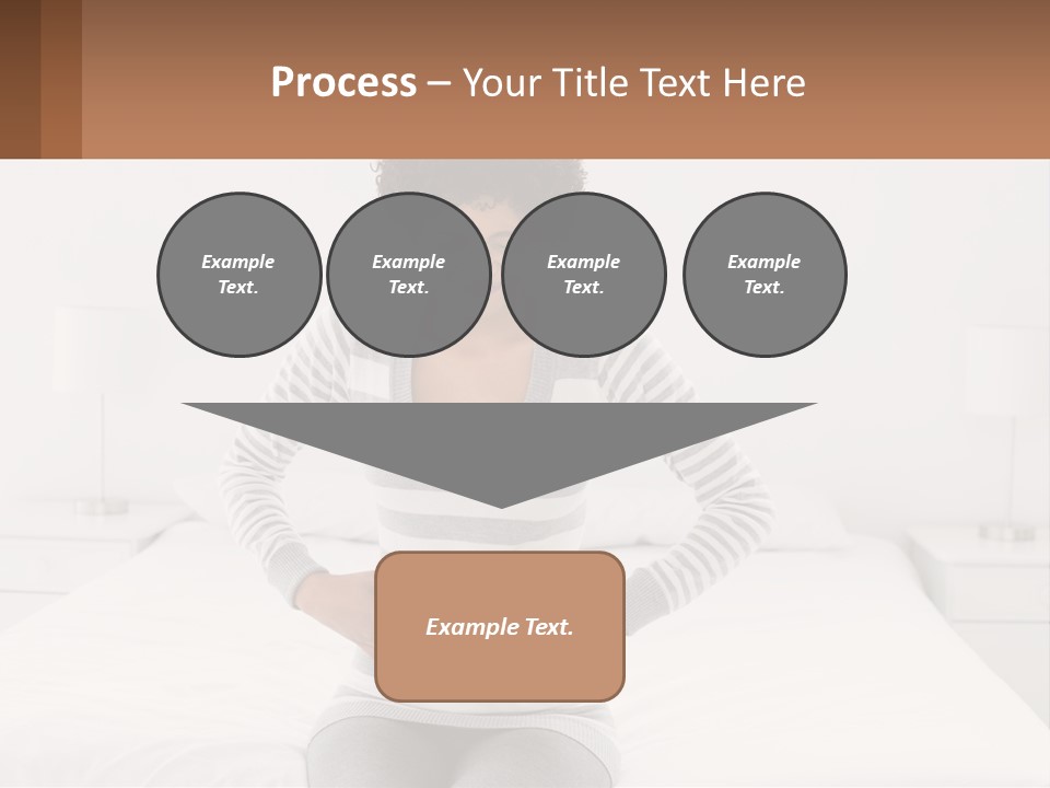 A Woman Standing On A Bed Holding Her Stomach PowerPoint Template