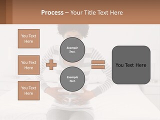 A Woman Standing On A Bed Holding Her Stomach PowerPoint Template