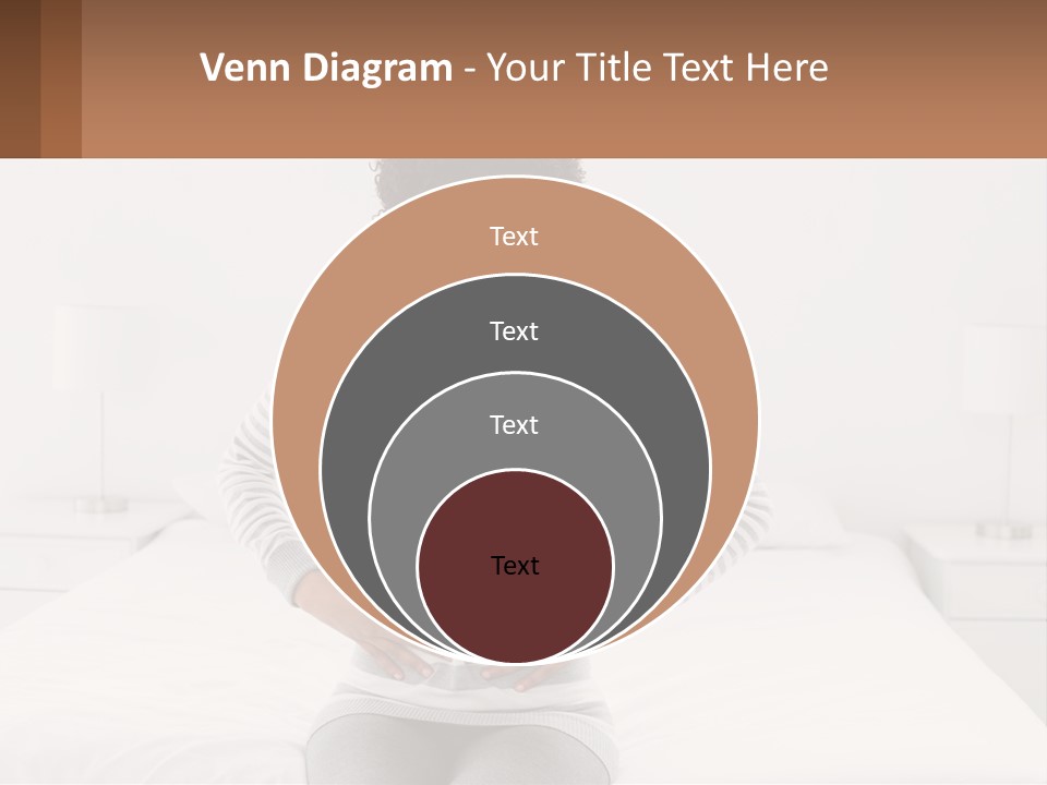 A Woman Standing On A Bed Holding Her Stomach PowerPoint Template