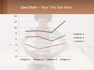 A Woman Standing On A Bed Holding Her Stomach PowerPoint Template