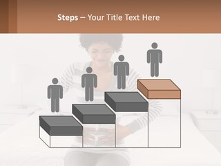 A Woman Standing On A Bed Holding Her Stomach PowerPoint Template