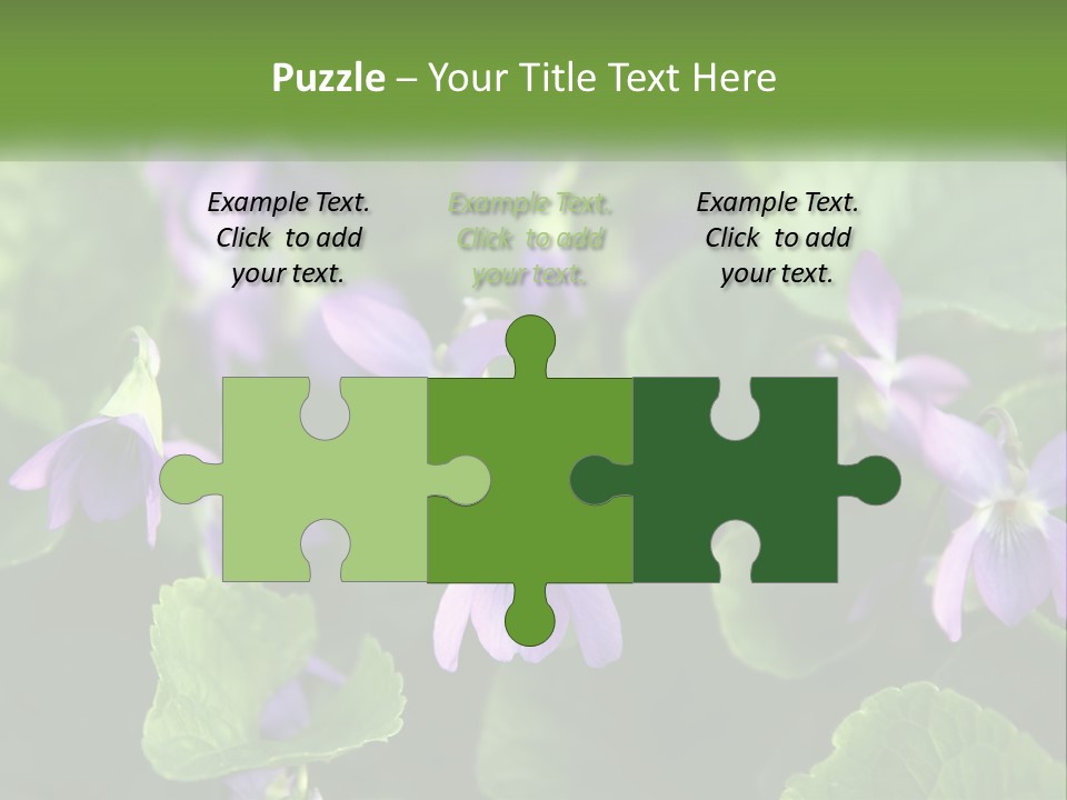 A Group Of Purple Flowers With Green Leaves PowerPoint Template