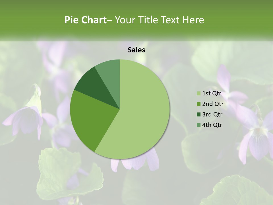 A Group Of Purple Flowers With Green Leaves PowerPoint Template