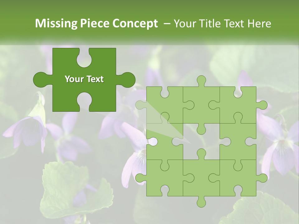 A Group Of Purple Flowers With Green Leaves PowerPoint Template