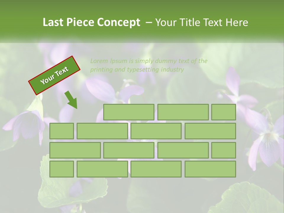 A Group Of Purple Flowers With Green Leaves PowerPoint Template