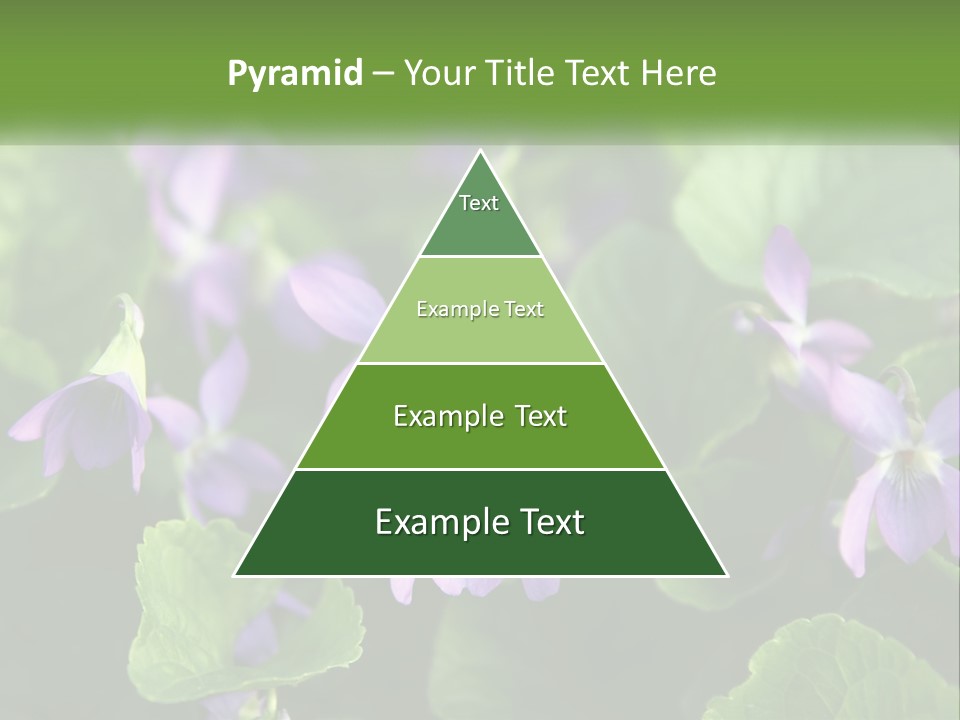 A Group Of Purple Flowers With Green Leaves PowerPoint Template