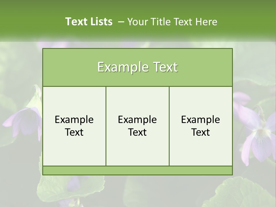A Group Of Purple Flowers With Green Leaves PowerPoint Template