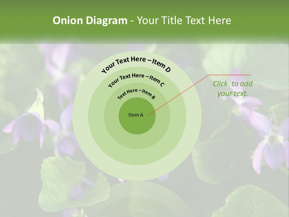 A Group Of Purple Flowers With Green Leaves PowerPoint Template