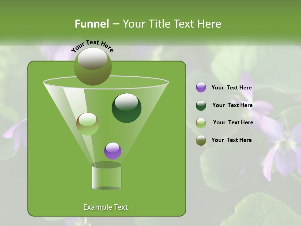 A Group Of Purple Flowers With Green Leaves PowerPoint Template