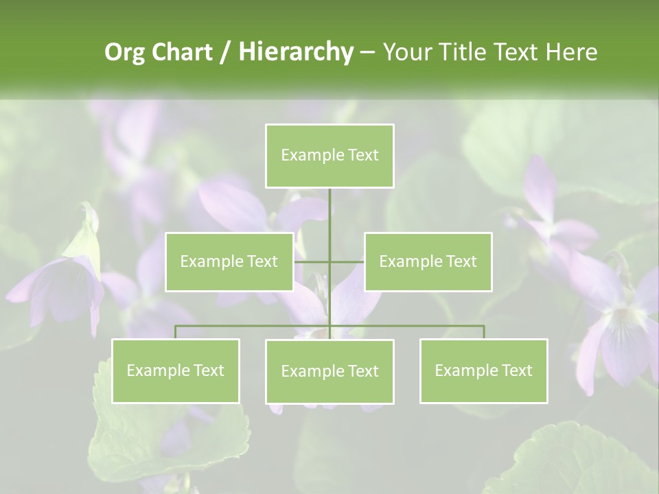 A Group Of Purple Flowers With Green Leaves PowerPoint Template