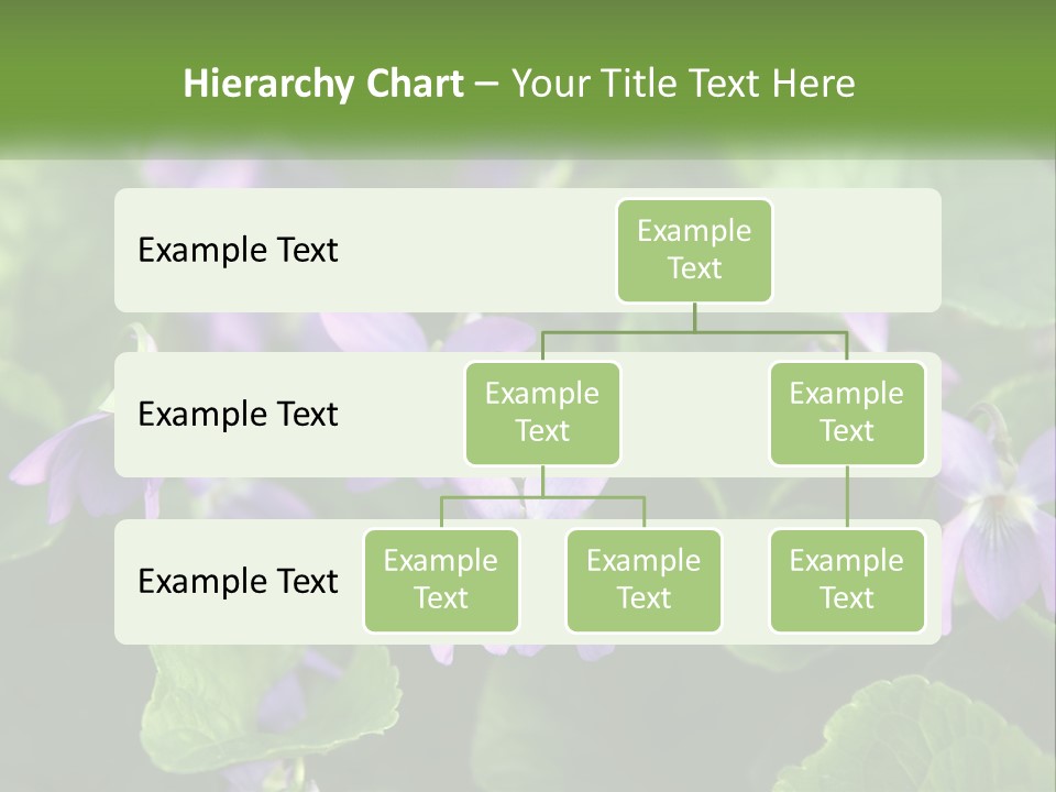 A Group Of Purple Flowers With Green Leaves PowerPoint Template