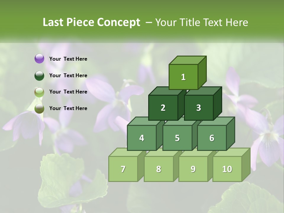 A Group Of Purple Flowers With Green Leaves PowerPoint Template