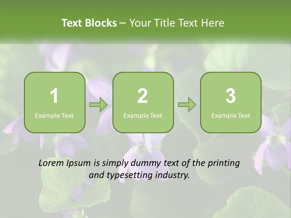 A Group Of Purple Flowers With Green Leaves PowerPoint Template