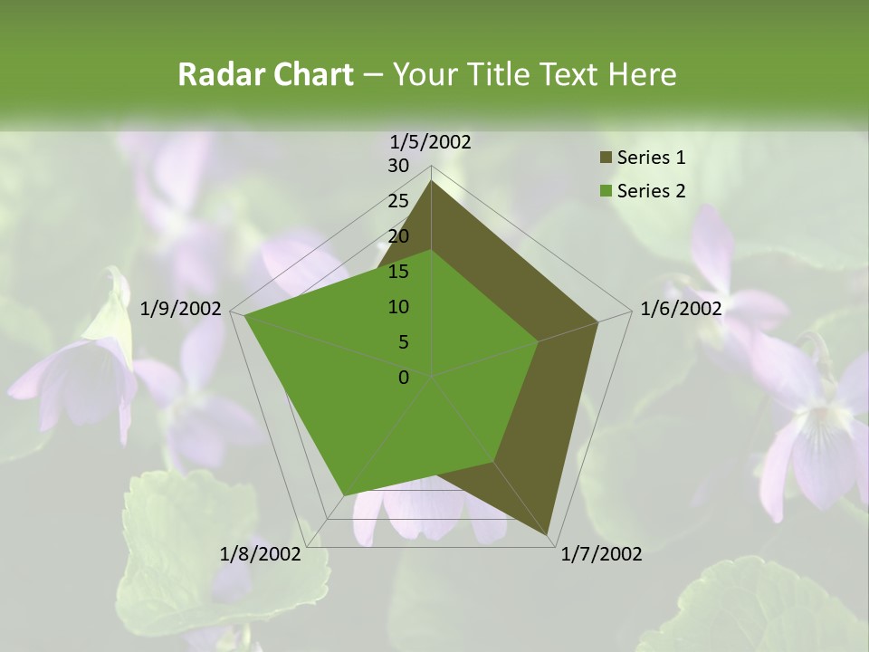 A Group Of Purple Flowers With Green Leaves PowerPoint Template