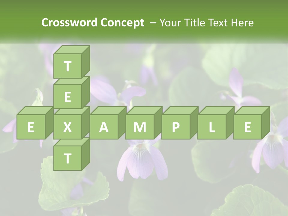 A Group Of Purple Flowers With Green Leaves PowerPoint Template