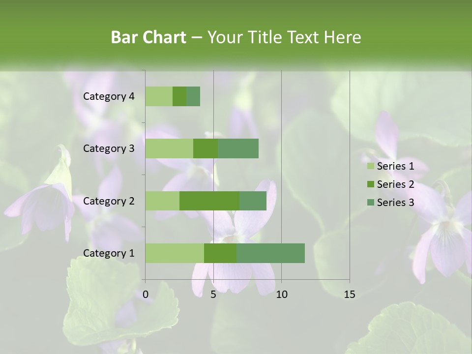 A Group Of Purple Flowers With Green Leaves PowerPoint Template