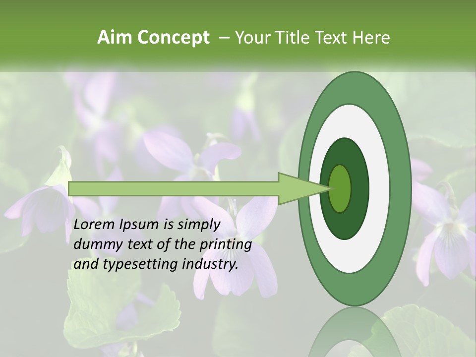 A Group Of Purple Flowers With Green Leaves PowerPoint Template