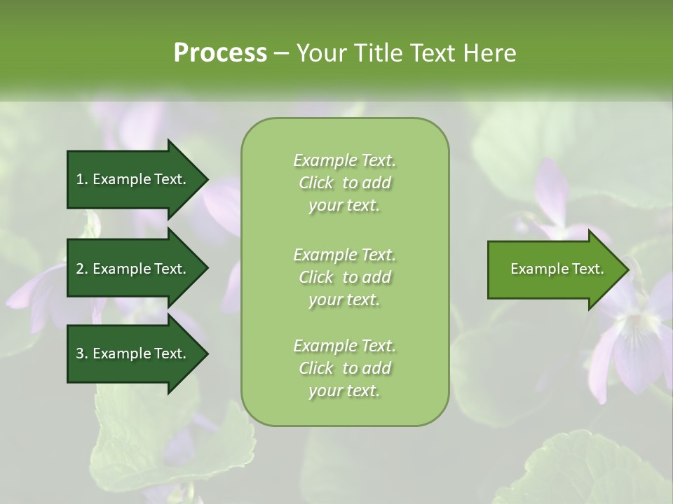 A Group Of Purple Flowers With Green Leaves PowerPoint Template
