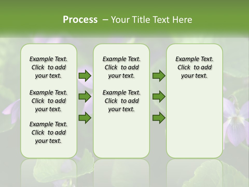A Group Of Purple Flowers With Green Leaves PowerPoint Template